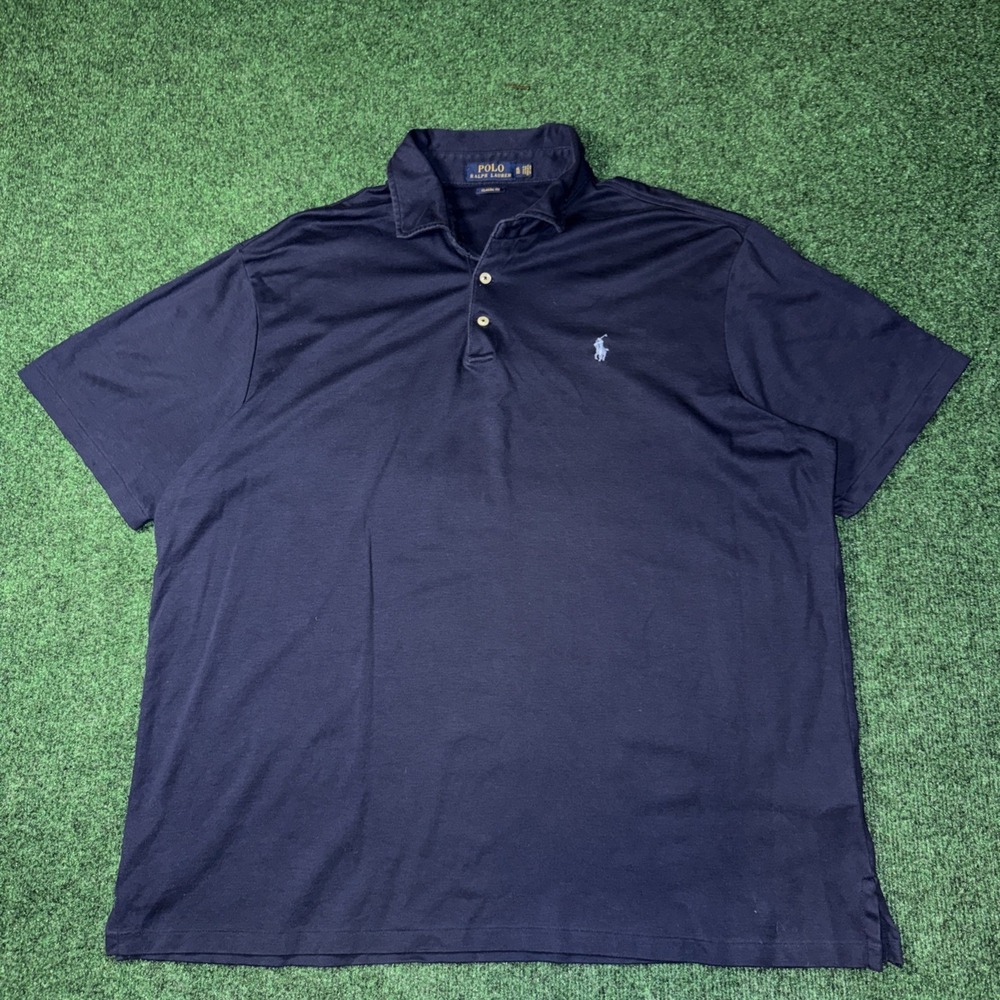 Men's Polo Ralph Lauren Blue Classic Fit Polo Shirt Size XL Q42